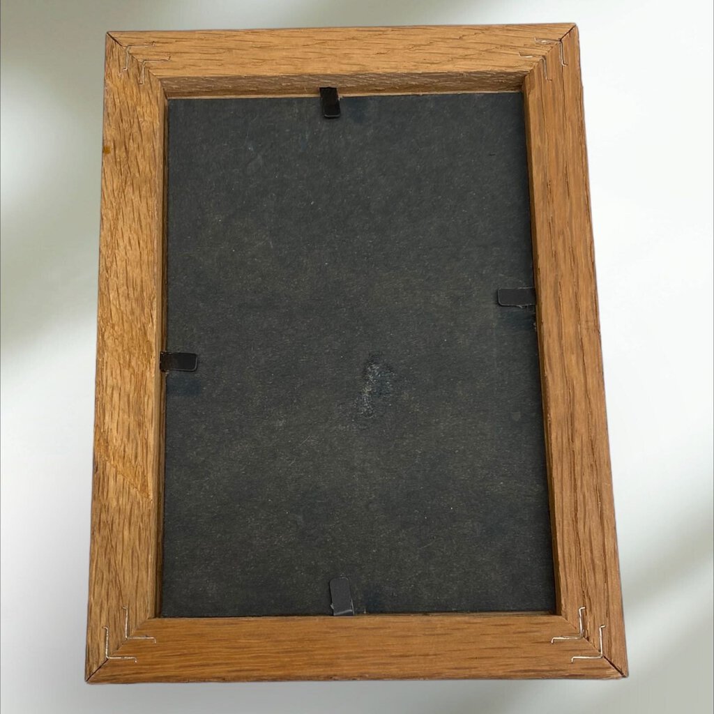 Solid Oak Double Photo Frame with Hinges 3 1/2 x 5in
