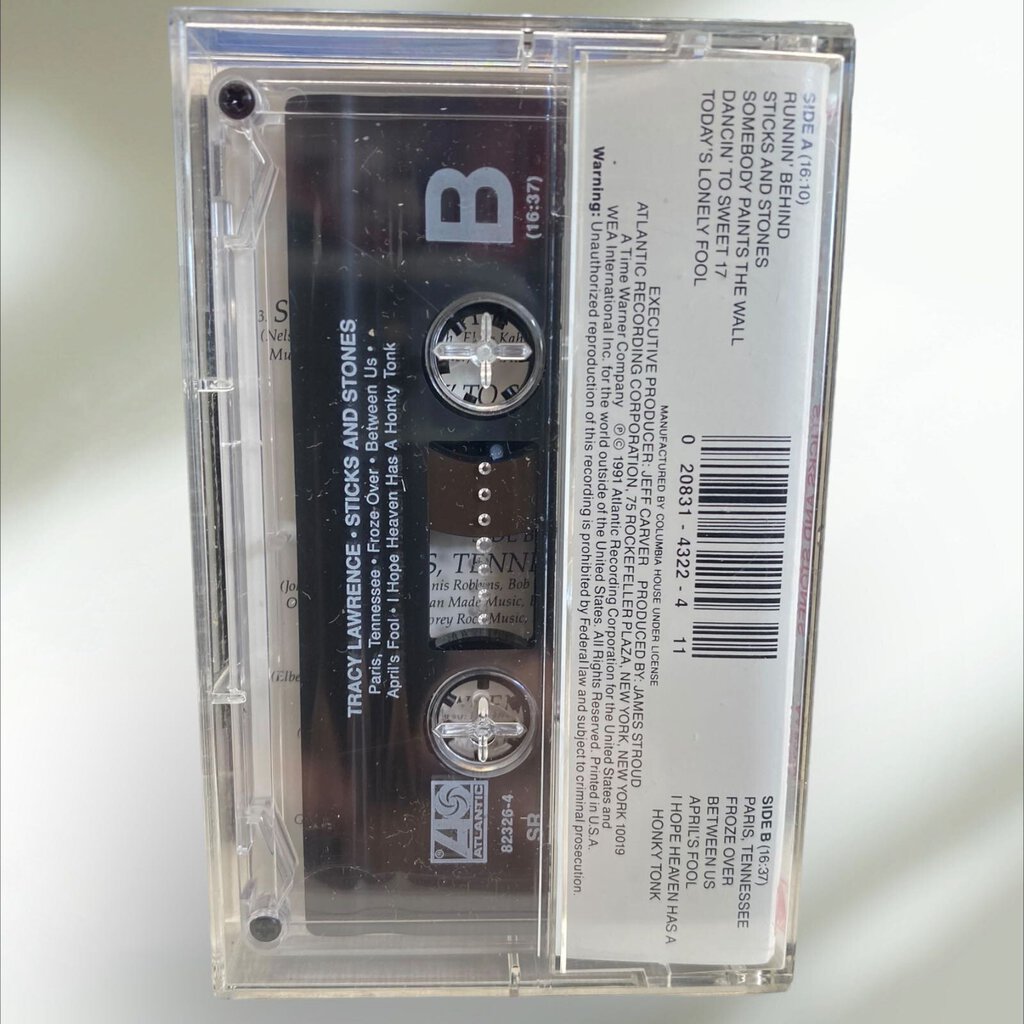 Tracy Lawrence Sticks and Stones Cassette Tape