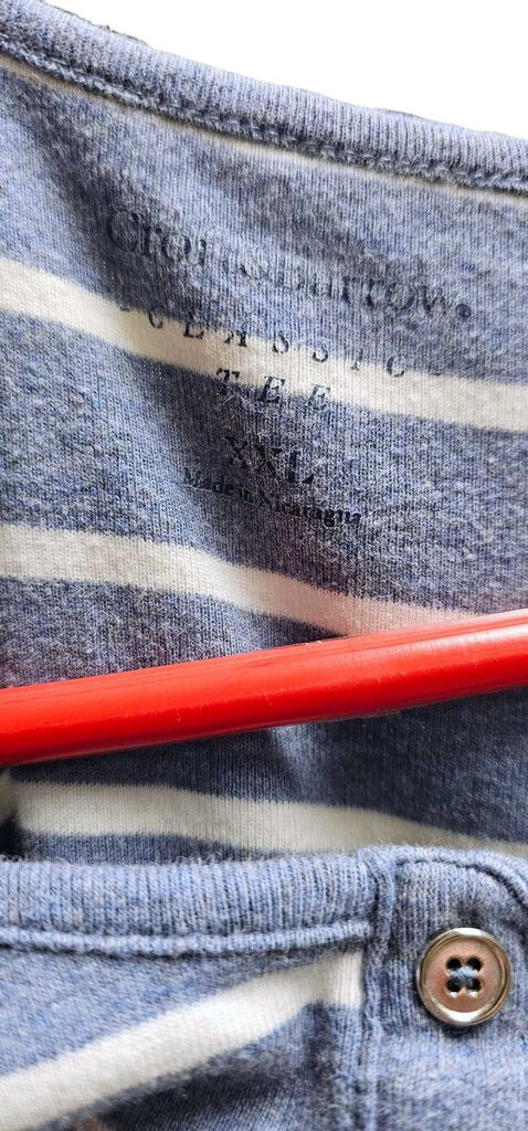 Croft & Barrows Classic Tee Women XXL Blue White Striped Short Sleeve