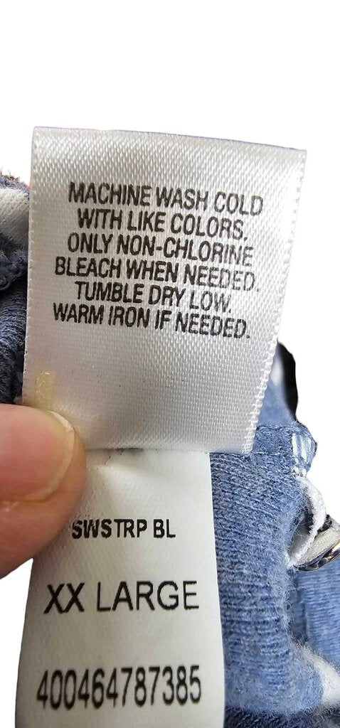 Croft & Barrows Classic Tee Women XXL Blue White Striped Short Sleeve