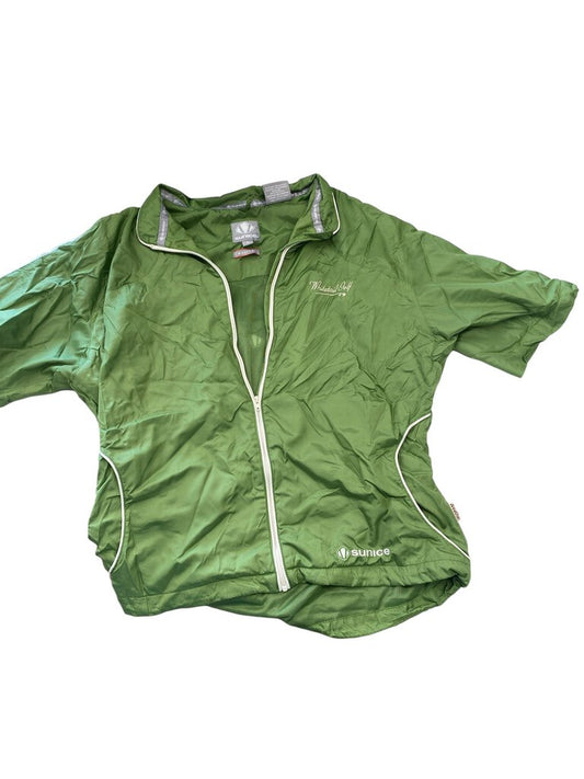 Sunice Women's Lightweight Gisele Golf Wind Shirt M Medium Short Sleeve Zip up Jacket-Color Green