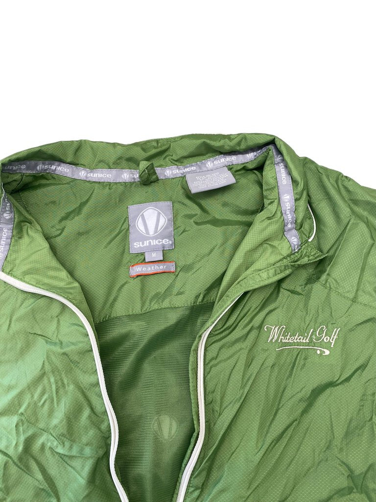 Sunice Women's Lightweight Gisele Golf Wind Shirt M Medium Short Sleeve Zip up Jacket-Color Green