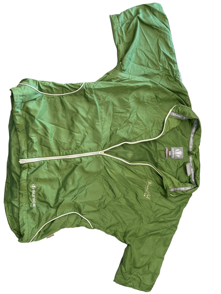 Sunice Women's Lightweight Gisele Golf Wind Shirt M Medium Short Sleeve Zip up Jacket-Color Green