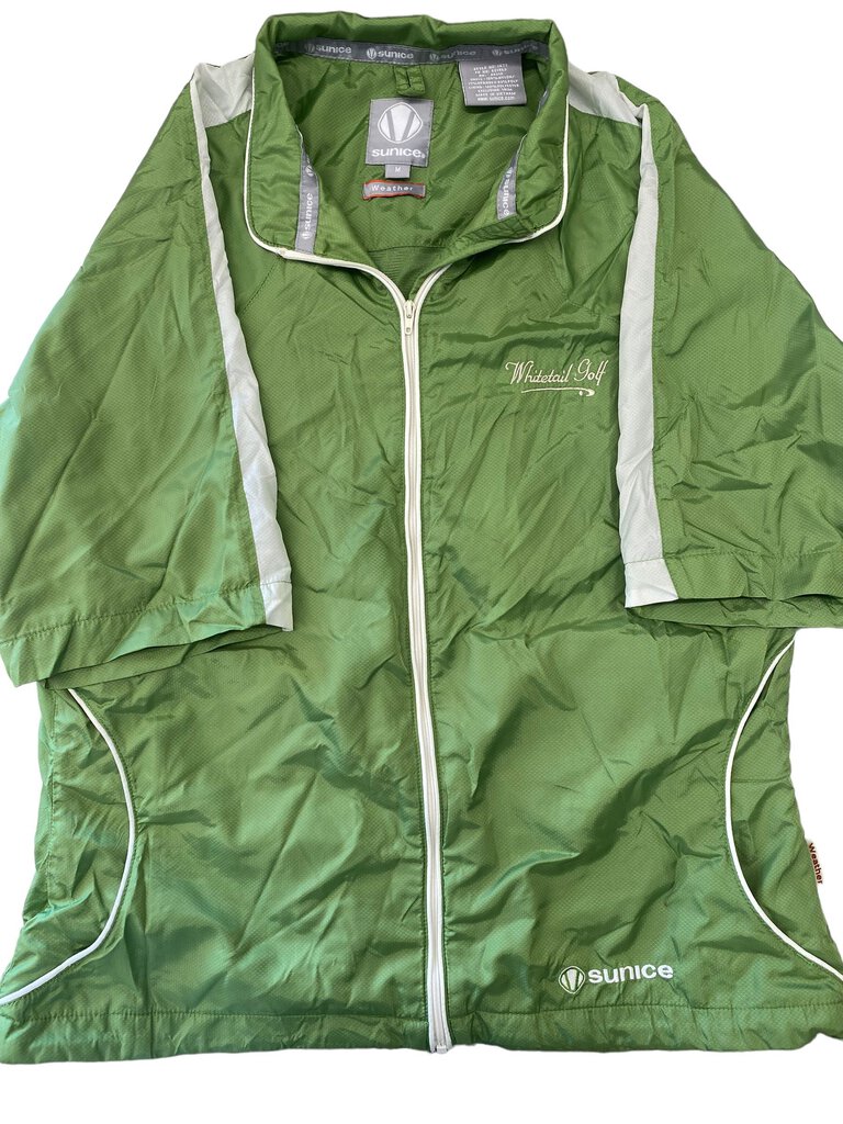 Sunice Women's Lightweight Gisele Golf Wind Shirt M Medium Short Sleeve Zip up Jacket-Color Green