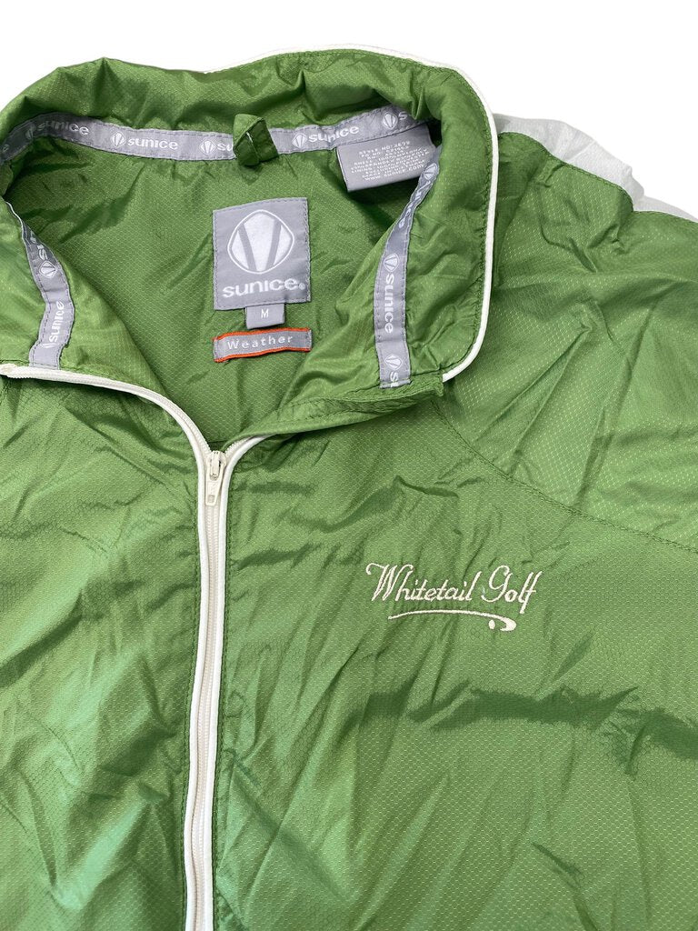 Sunice Women's Lightweight Gisele Golf Wind Shirt M Medium Short Sleeve Zip up Jacket-Color Green