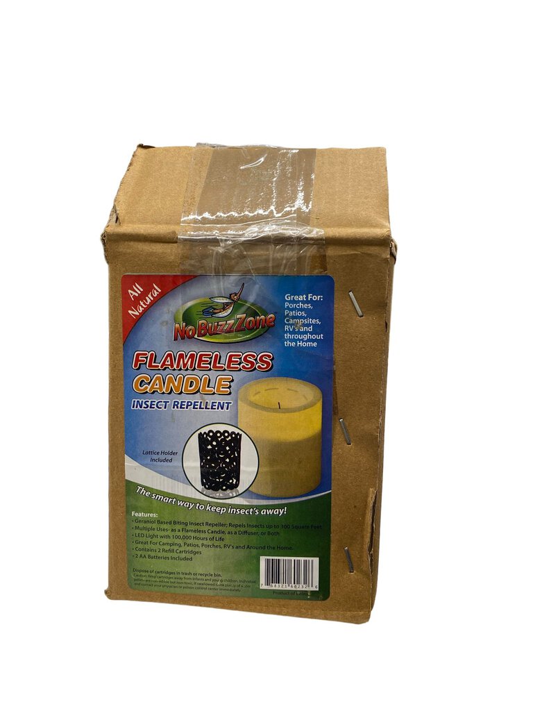 NEW Insect Repellent No Buzz Zone Flameless Candle Battery Operated