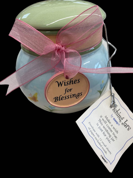 Porcelain Ceramic Wish Jar Wishing for Blessings GANZ