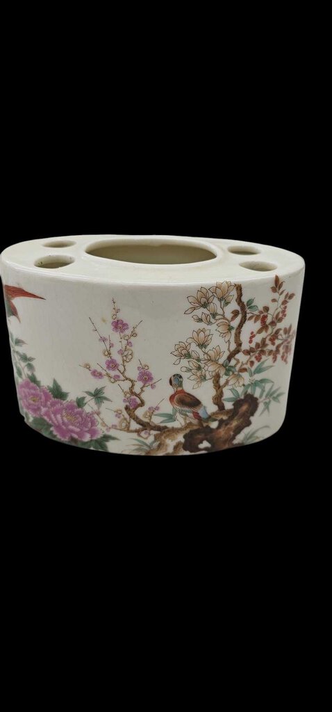 Vintage Birds & Rose’ Porcelain Toothbrush & Paste Holder