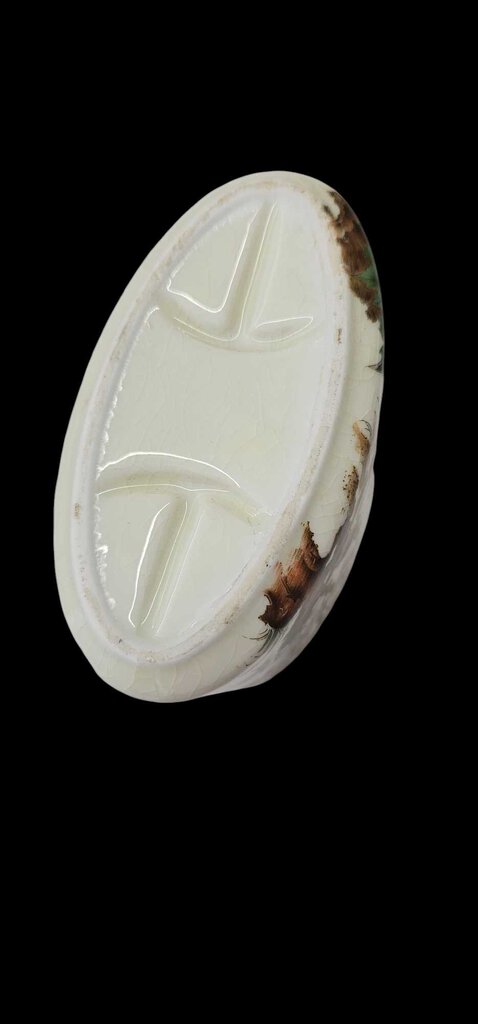 Vintage Birds & Rose’ Porcelain Toothbrush & Paste Holder