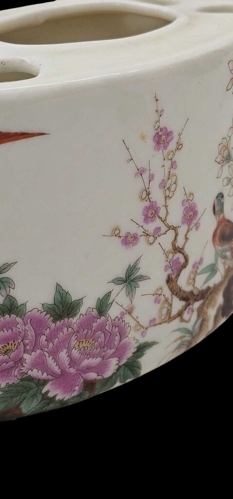 Vintage Birds & Rose’ Porcelain Toothbrush & Paste Holder