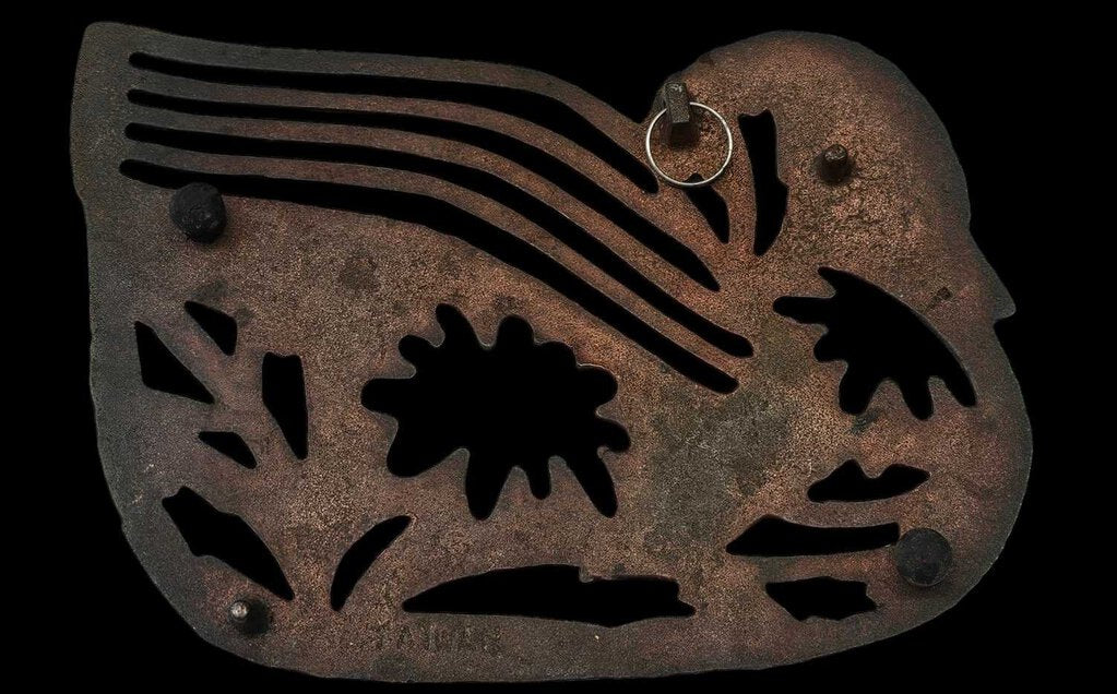 VINTAGE CAST METAL MALLARD DUCK TRIVET