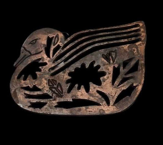 VINTAGE CAST METAL MALLARD DUCK TRIVET