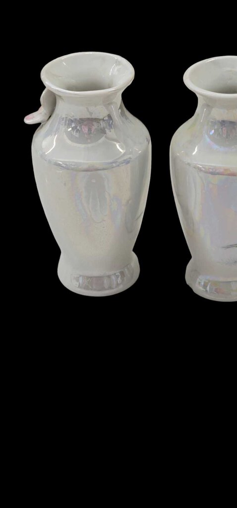 Opalescent Glaze Porcelain Vases 1970s Butterfly Carnival Glaze Ceramic Petite