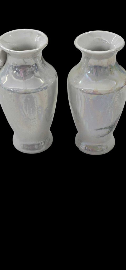 Opalescent Glaze Porcelain Vases 1970s Butterfly Carnival Glaze Ceramic Petite