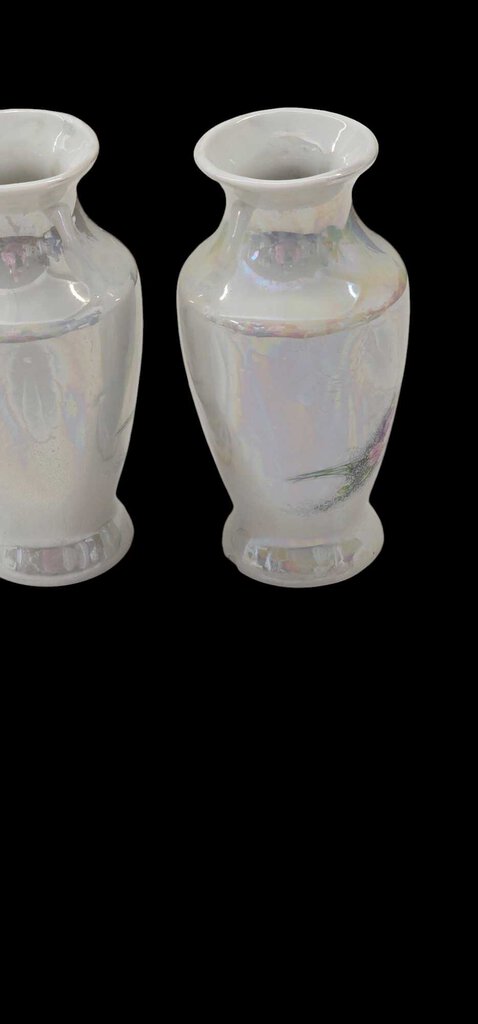 Opalescent Glaze Porcelain Vases 1970s Butterfly Carnival Glaze Ceramic Petite
