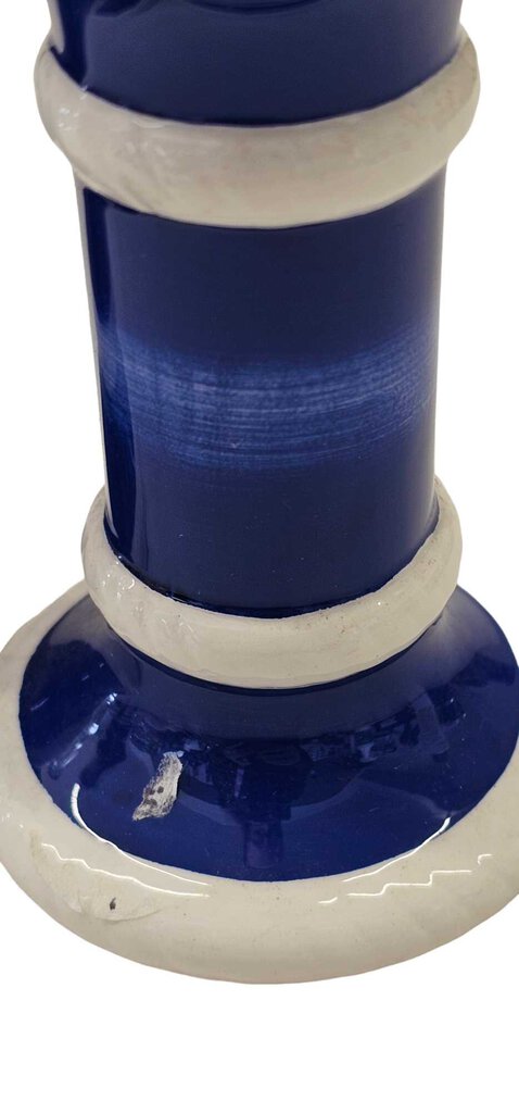 Vintage Lefton Ceramic Blue & White Candle Holders Pair 6.5" Tall