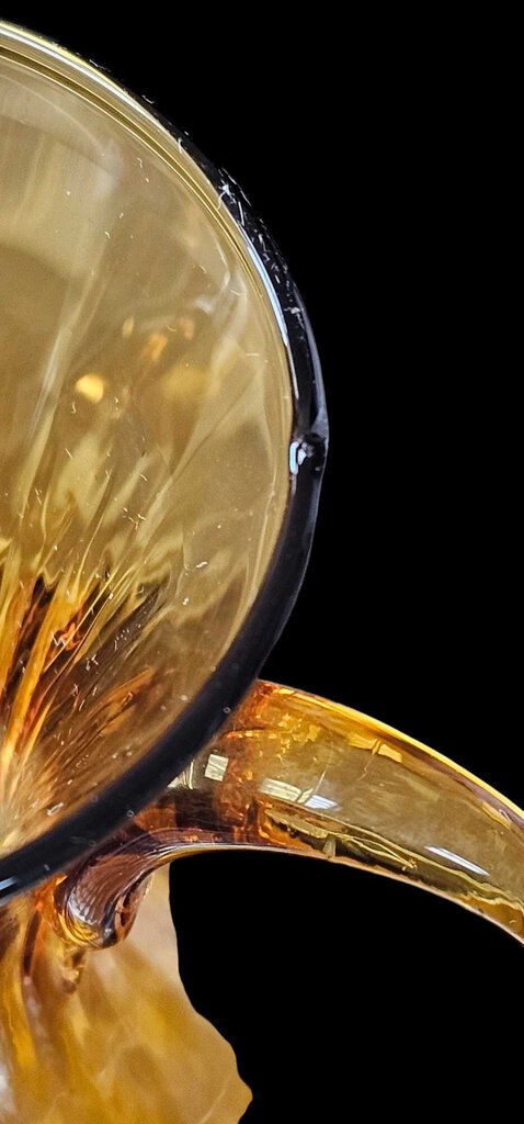 Double Handled Amber Glass Vase Swirl
