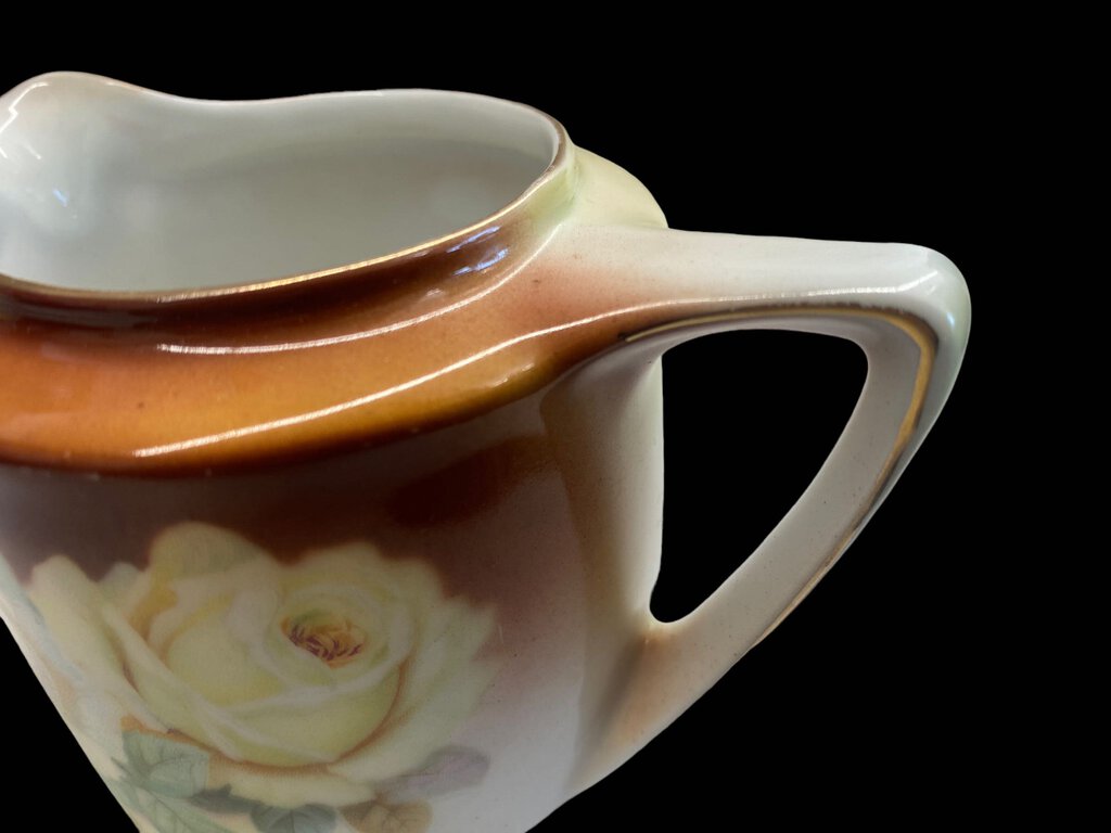 Vintage Cream & Sugar Bowl Set Made in Germany #94 & #136 Yellow Rose