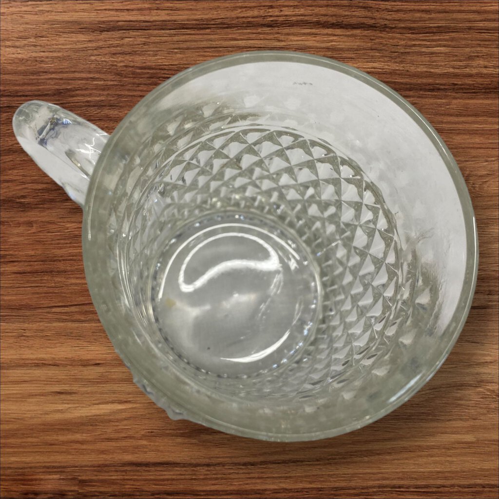 Vintage Indiana Glass Clear Diamond Point Pattern Mug