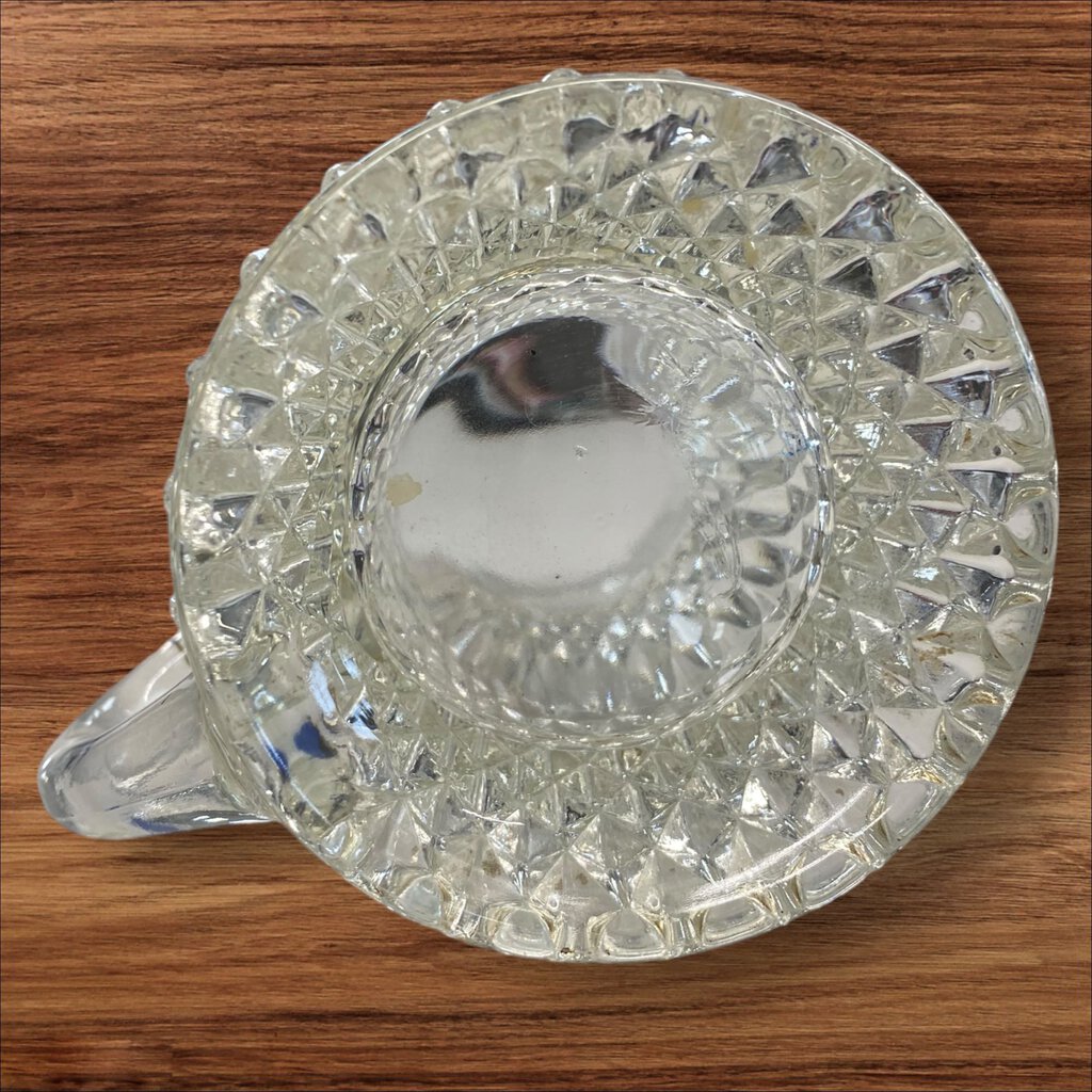 Vintage Indiana Glass Clear Diamond Point Pattern Mug