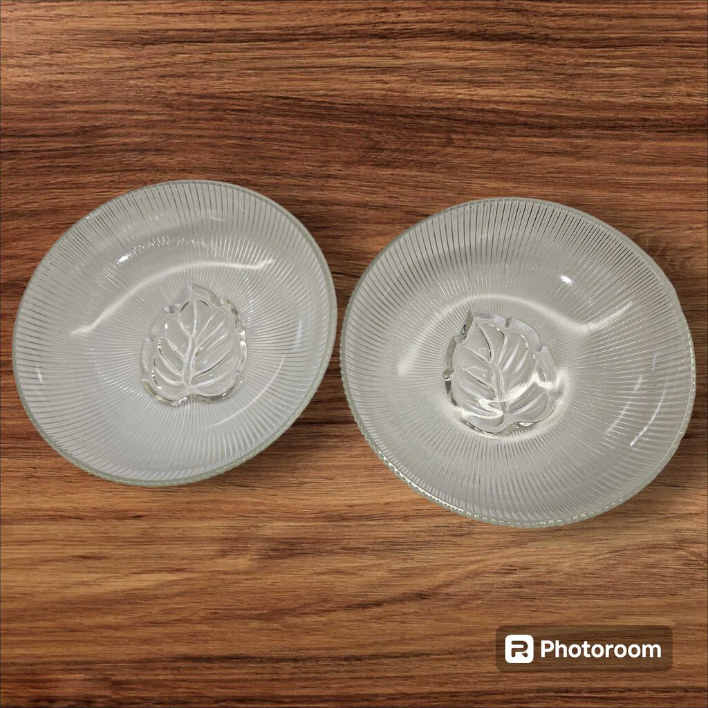 Vintage Federal Depression Glass Ribbed Large Glass Bowl Leaf 10" Diameter