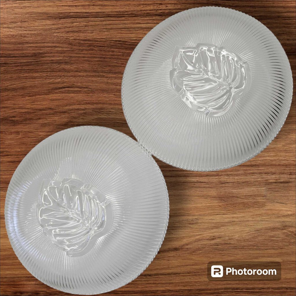 Vintage Federal Depression Glass Ribbed Large Glass Bowl Leaf 10" Diameter