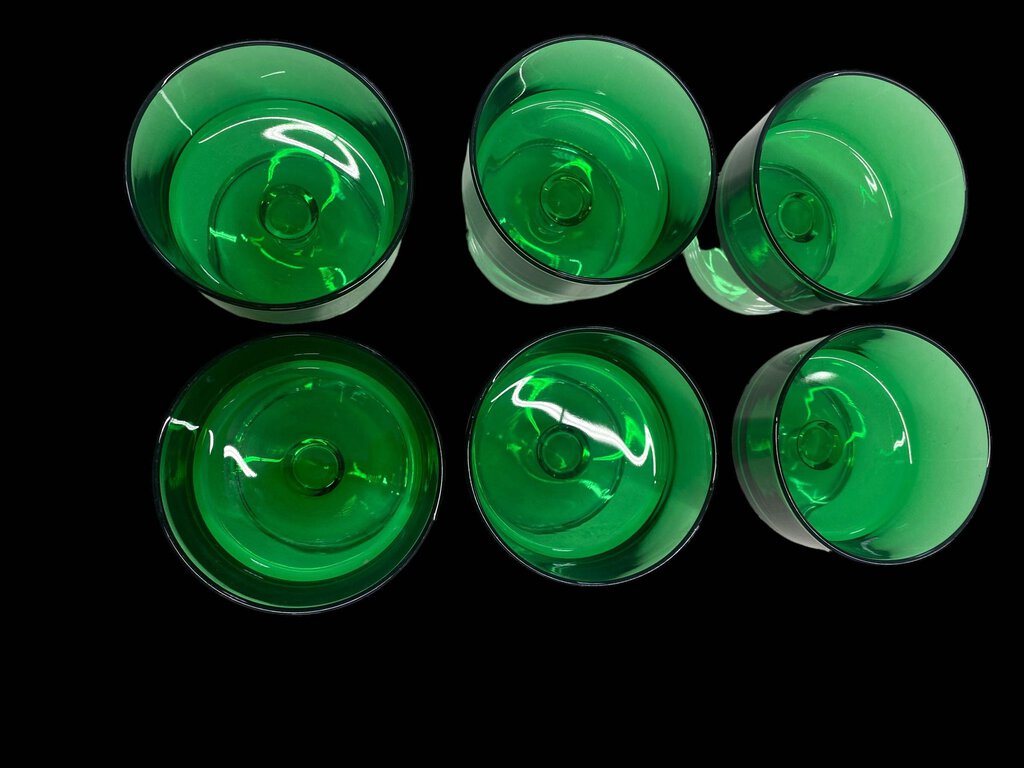 Vintage Set of 6 Lumeric Emerald Green Dessert Cups