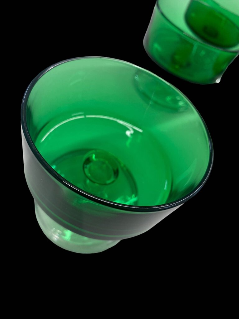 Vintage Set of 6 Lumeric Emerald Green Dessert Cups