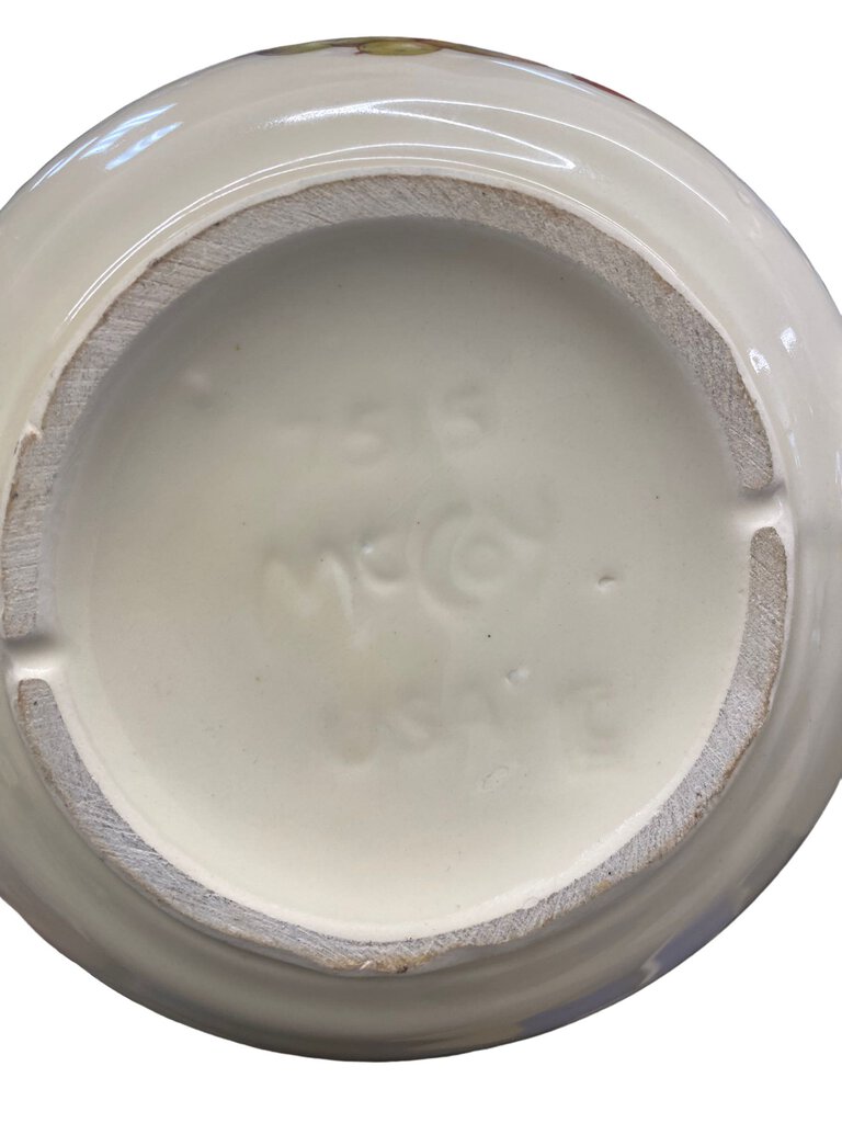 Vintage McCoy Ceramic Pitcher and Basin Bowl 7515 Brown Beige Fruit