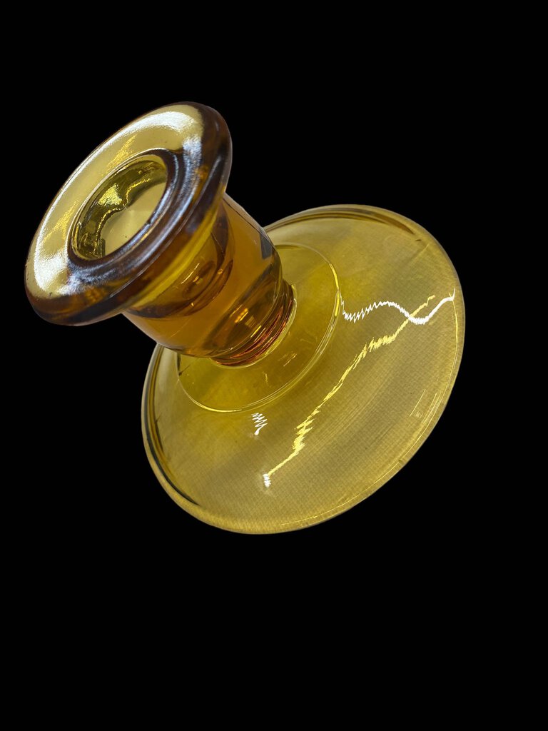 Vintage Amber Candle Stick Holder