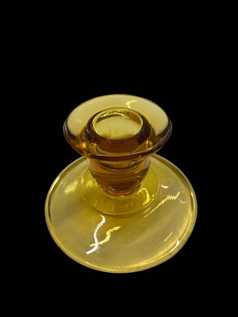 Vintage Amber Candle Stick Holder
