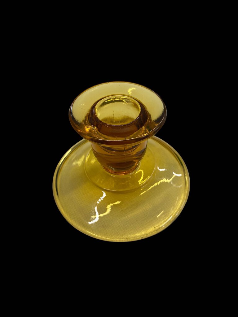 Vintage Amber Candle Stick Holder