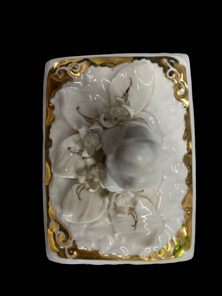 Vintage Reina Califa Bone China Trinket Jewelry Box Asian Theme