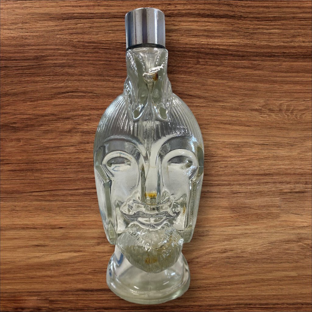 Vintage Avon Glass Trojan Helmet Spartan Head Tribute Cologne Bottle Empty