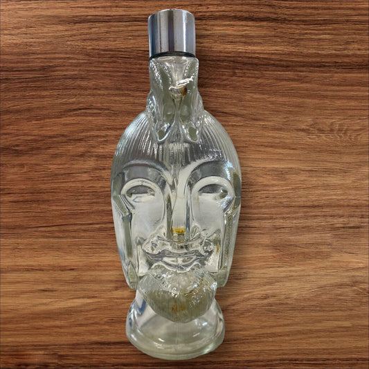 Vintage Avon Glass Trojan Helmet Spartan Head Tribute Cologne Bottle Empty