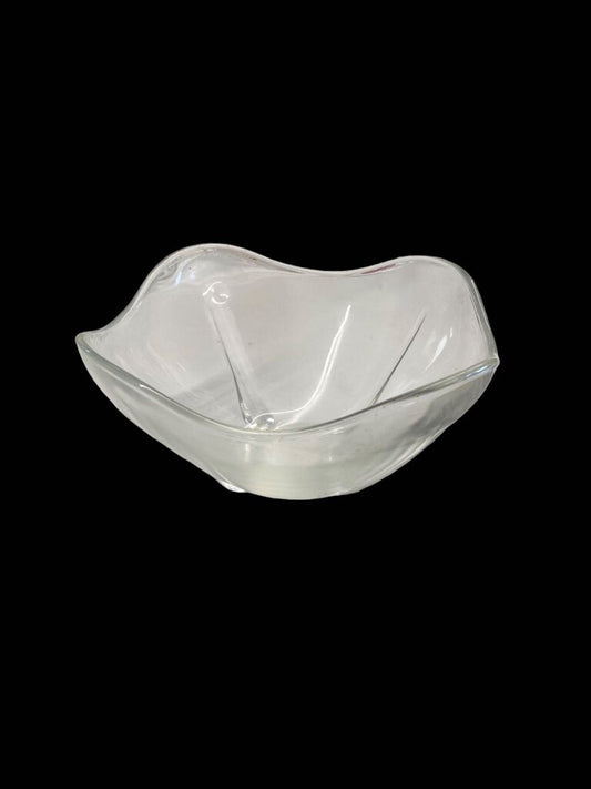 Vintage Anchor Hocking Swedish Clear Bowl Ray Arch Design Square