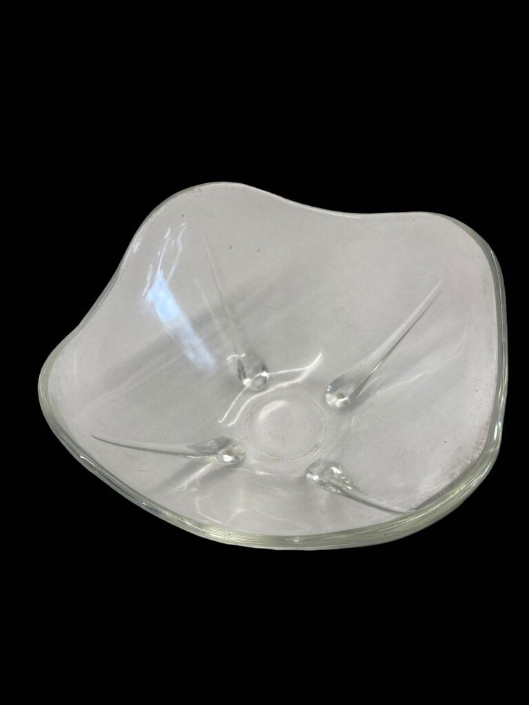 Vintage Anchor Hocking Swedish Clear Bowl Ray Arch Design Square