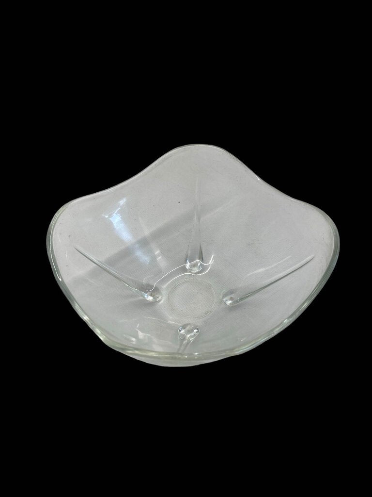 Vintage Anchor Hocking Swedish Clear Bowl Ray Arch Design Square