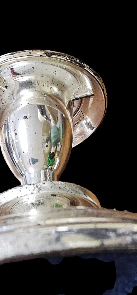 SILVER plate Candle Sticks Pair Felt Bottom Project