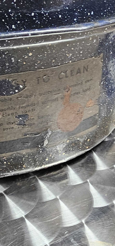 Black Graniteware Oval Roaster Roasting Pan w Lid Kitchen Tool Vintage Federal Roaster USA