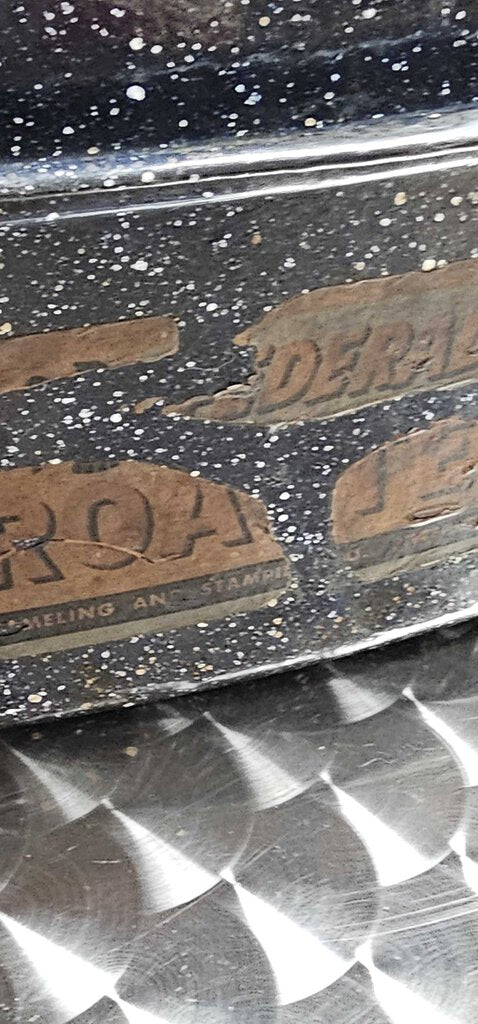 Black Graniteware Oval Roaster Roasting Pan w Lid Kitchen Tool Vintage Federal Roaster USA