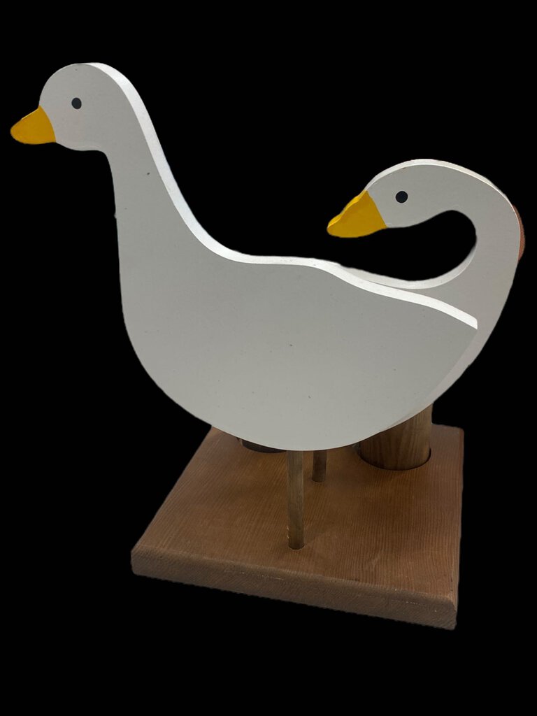 Vintage Country Geese Goose Napkin Holder Salt Pepper Shaker Wood