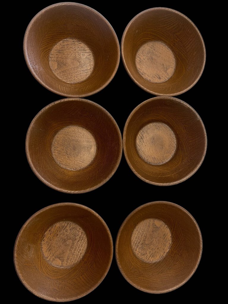 Thermo Serv WestBend Brown Woodgrain Wood Look Bowls Set 6