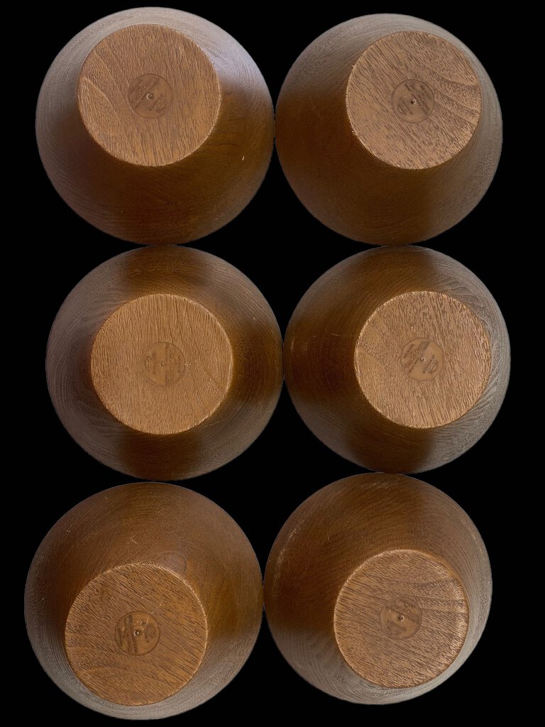 Thermo Serv WestBend Brown Woodgrain Wood Look Bowls Set 6