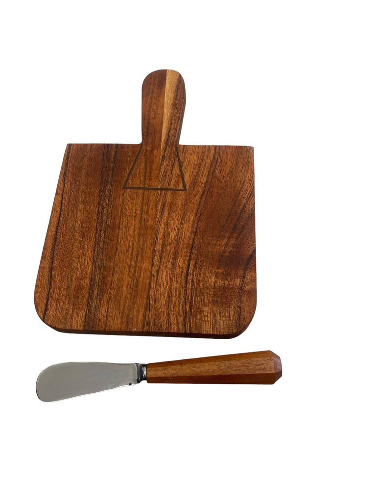 Cheese Wood Cutting Board with Spreader