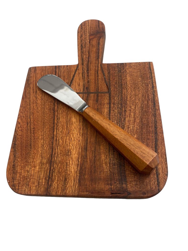 Cheese Wood Cutting Board with Spreader