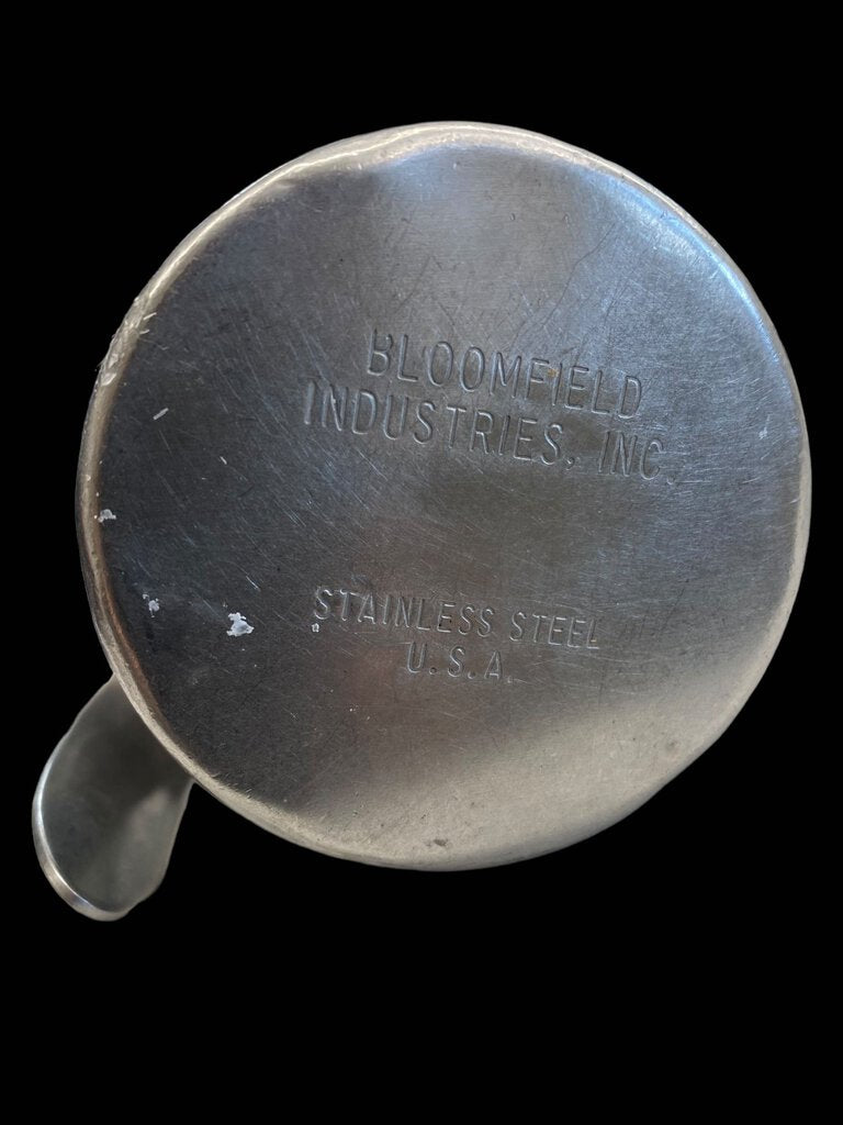 Vintage Bloomfield Industries inc Stainless Steel Creamer Syrup Hinged Lid
