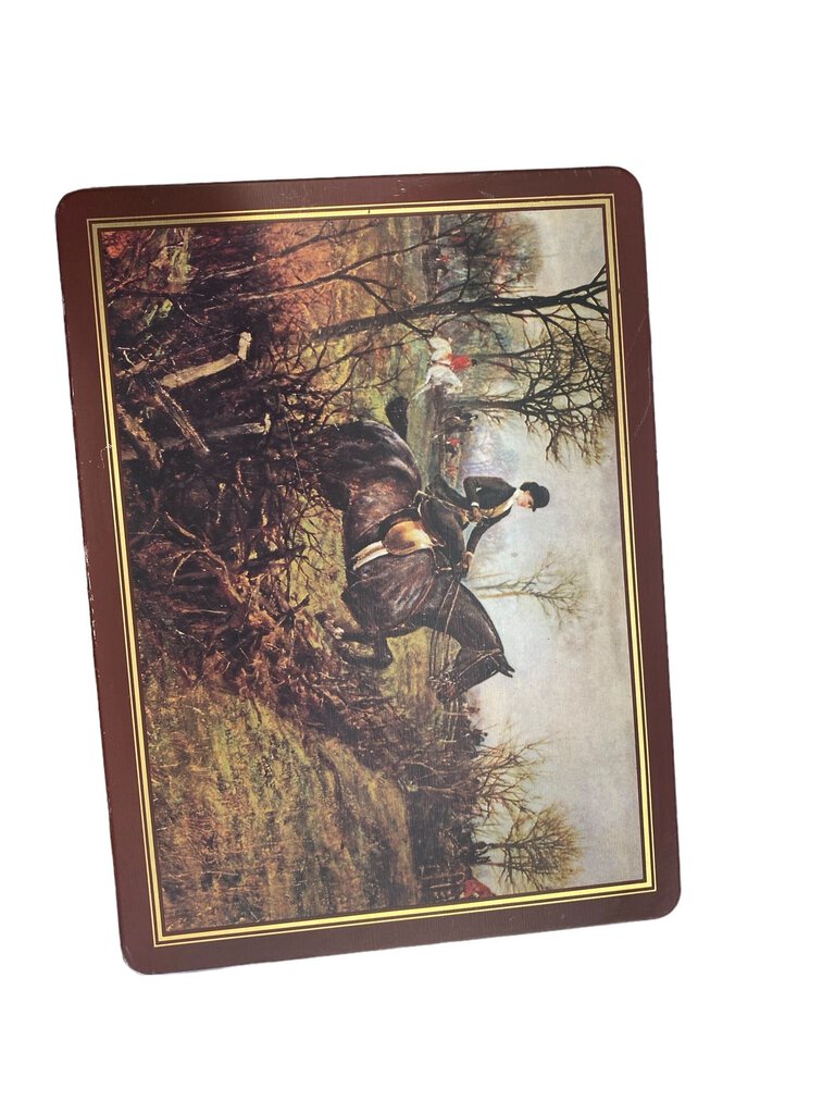 Warner Lauren Vintage Victorian Equestrian Hunting Hinged Tin Metal Box England