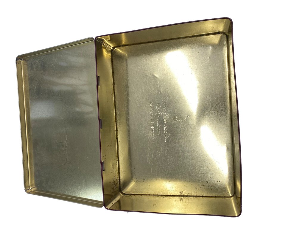 Warner Lauren Vintage Victorian Equestrian Hunting Hinged Tin Metal Box England