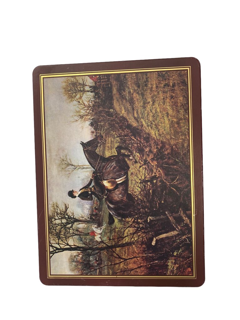 Warner Lauren Vintage Victorian Equestrian Hunting Hinged Tin Metal Box England